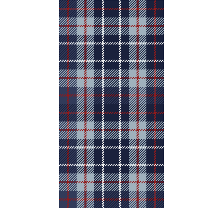Store enrouleur bureau tartan bleu et rouge - TenStickers
