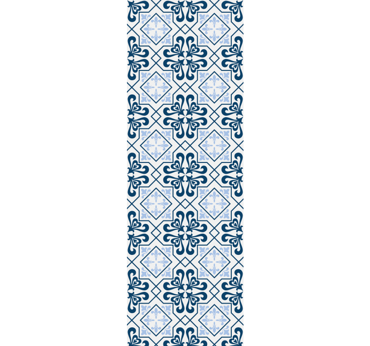 Store enrouleur cuisine carreaux portugais bleus - TenStickers