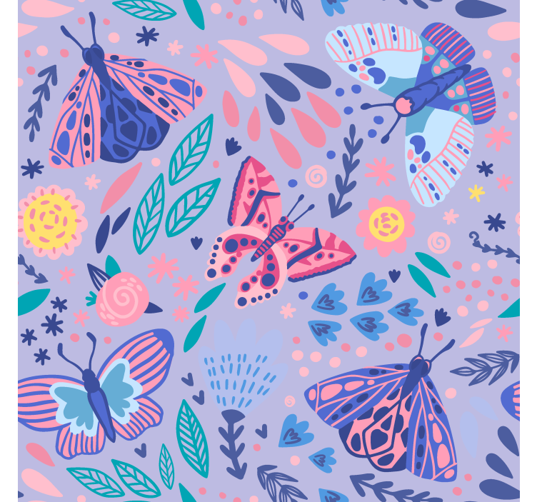 Store enrouleur chambre enfant papillons en tons violets - TenStickers