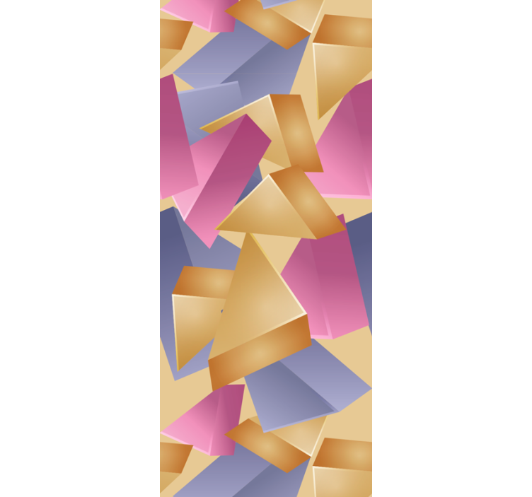 Store enrouleur bureaux pyramide géométrique dorée - TenStickers