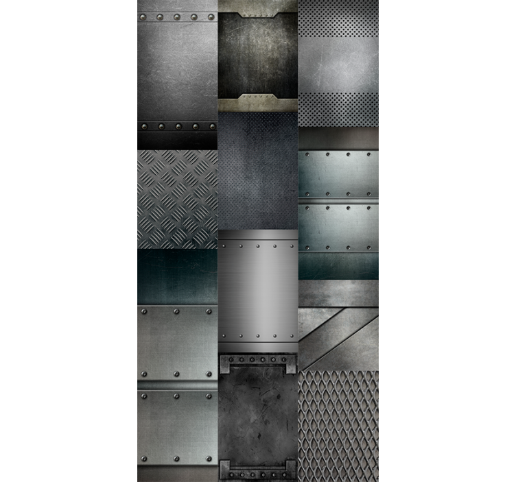 Store enrouleur bureaux motif blocs noirs métalliques - TenStickers