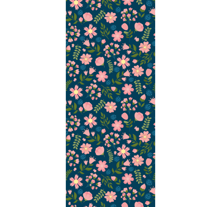 Store enrouleur bureaux imprimé floral bleu - TenStickers