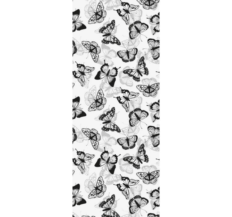 Store enrouleur bureaux motif papillons délicats noir - TenStickers