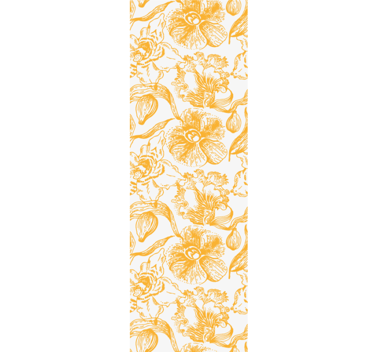Store enrouleur bureaux motif fleurs d'orchidées jaunes - TenStickers