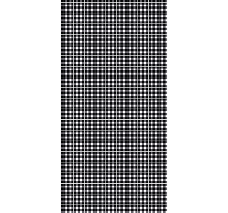 Store enrouleur bureaux motif vichy noir et blanc - TenStickers
