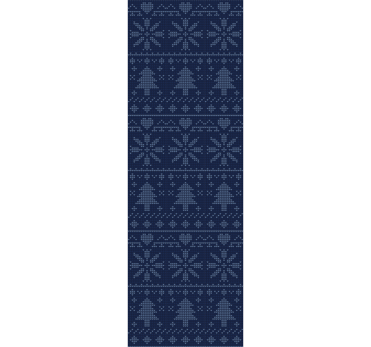 Store enrouleur bureaux motif tricot bleu marine noël - TenStickers