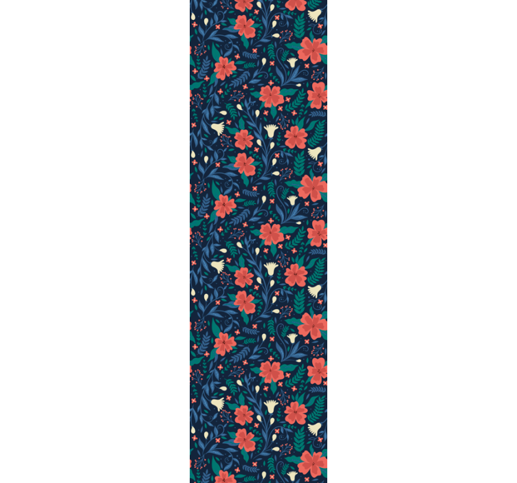 Store enrouleur bureaux fleurs artistiques nordiques - TenStickers