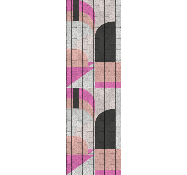 Store enrouleur moderne formes abstraites sur briques - TenStickers