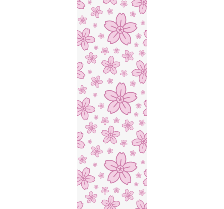 Store enrouleur moderne fleurs roses mignonnes sur blanc - TenStickers