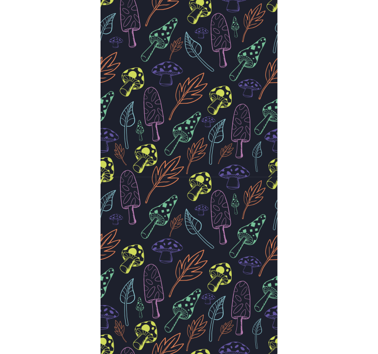 Store enrouleur moderne motif champignons colorés - TenStickers
