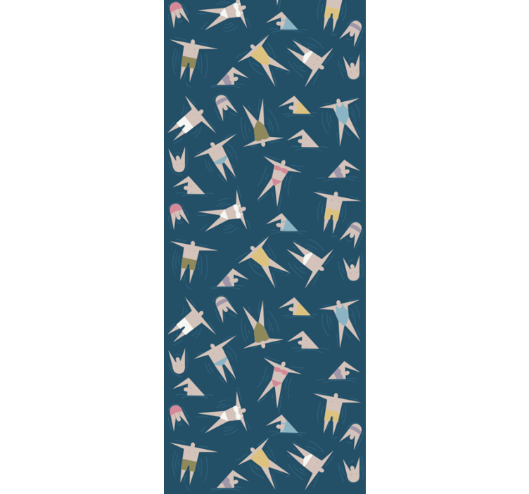 Store enrouleur moderne motif figures de natation - TenStickers