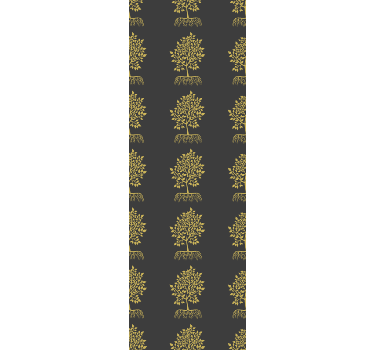 Store enrouleur moderne contour d'arbres dorés - TenStickers