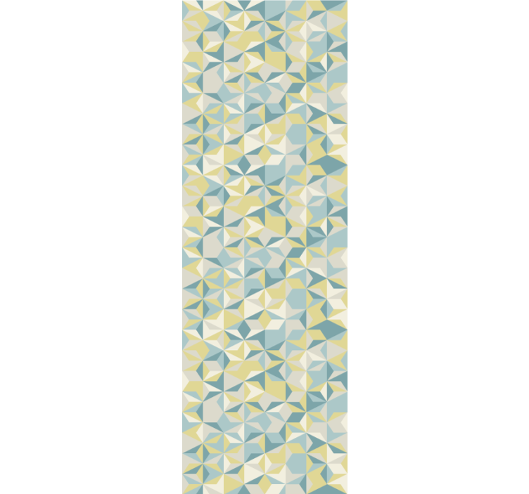 Store enrouleur moderne géométrique beige bleu jaune - TenStickers