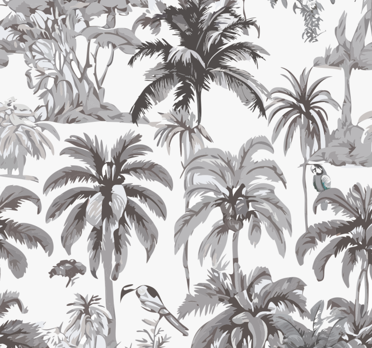 Store enrouleur gris arbres à palmiers - TenStickers