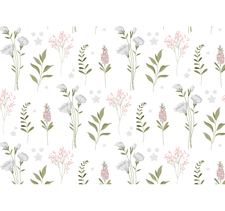 Store enrouleur blanc motif floral minimaliste - TenStickers