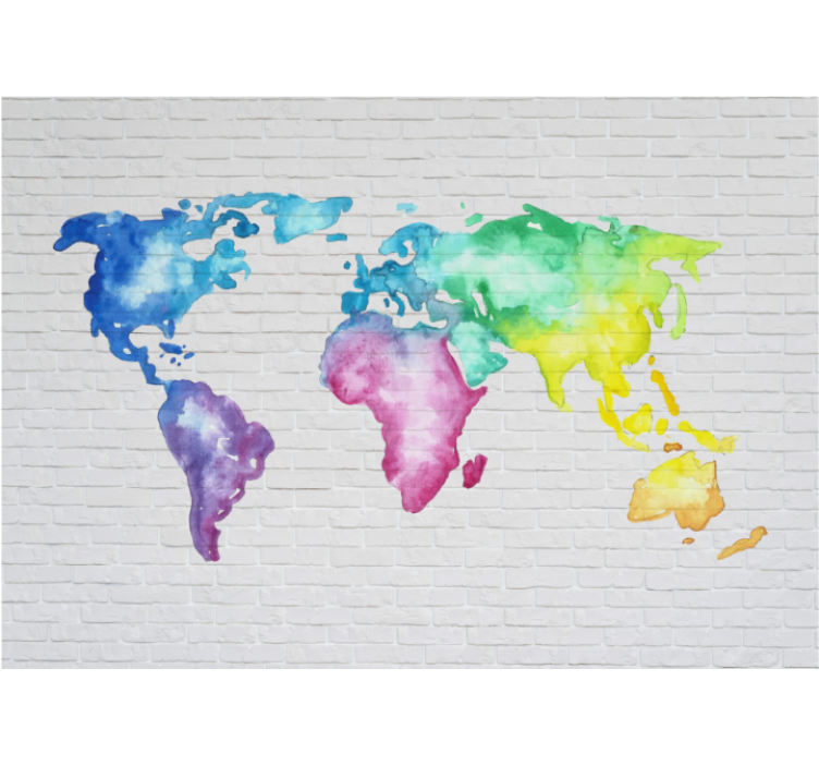 Store enrouleur blanc carte du monde colorée - TenStickers