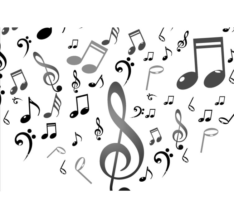 Store enrouleur blanc notes de musique - TenStickers