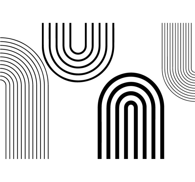 Store enrouleur blanc arcs noirs fins minimalistes - TenStickers