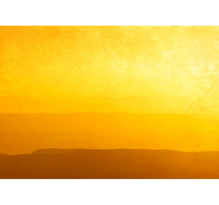 Store enrouleur jaune collines au coucher de soleil - TenStickers