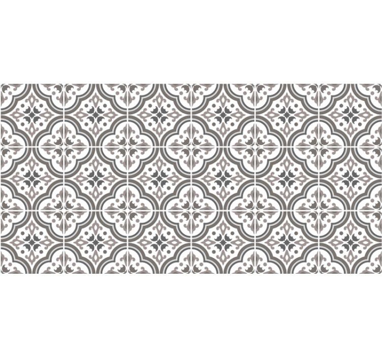 Store enrouleur gris motif floral classique - TenStickers