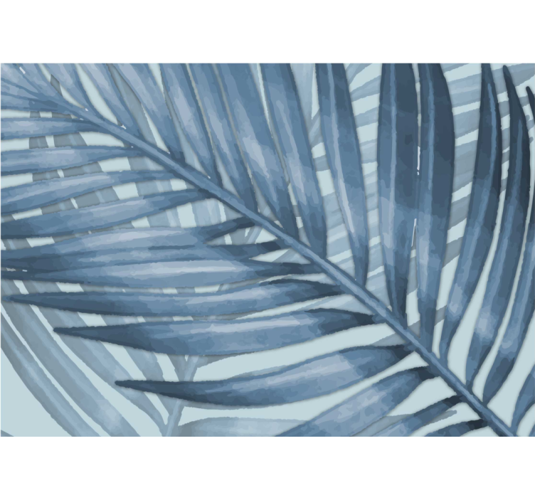 Store enrouleur bleu feuille tropicale - TenStickers