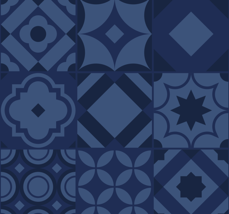 Store enrouleur bleu carreaux bleu marine - TenStickers