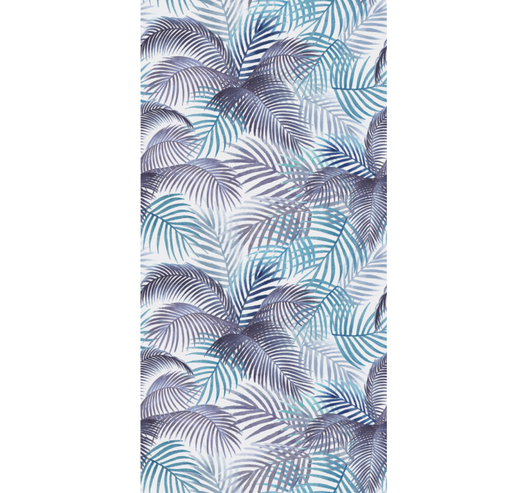 Store enrouleur bleu palmiers et feuilles - TenStickers