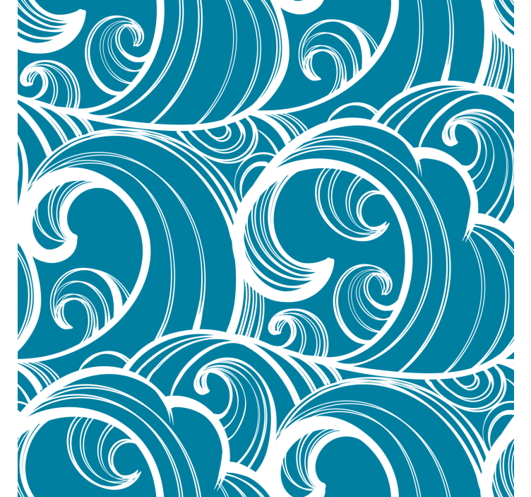 Store enrouleur bleu motif ondulé bleu - TenStickers