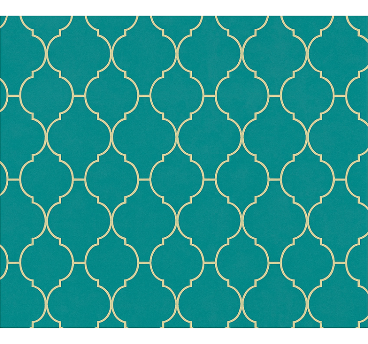 Store enrouleur bleu motif or et turquoise - TenStickers