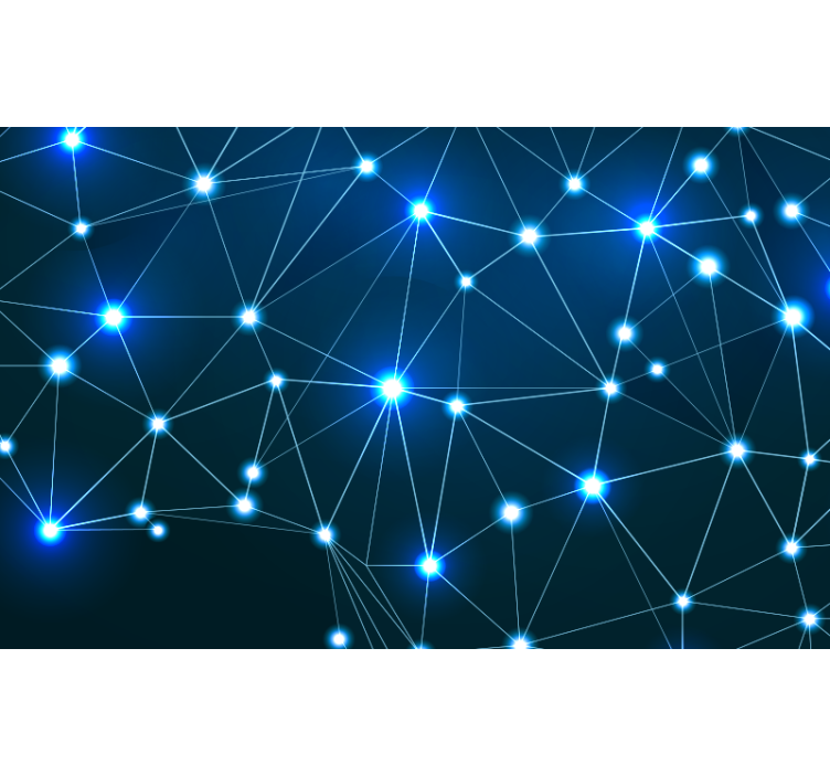 Store enrouleur bleu carte des constellations - TenStickers