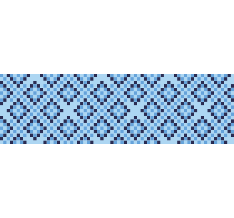 Store enrouleur bleu motif pixel géométrique bleu - TenStickers