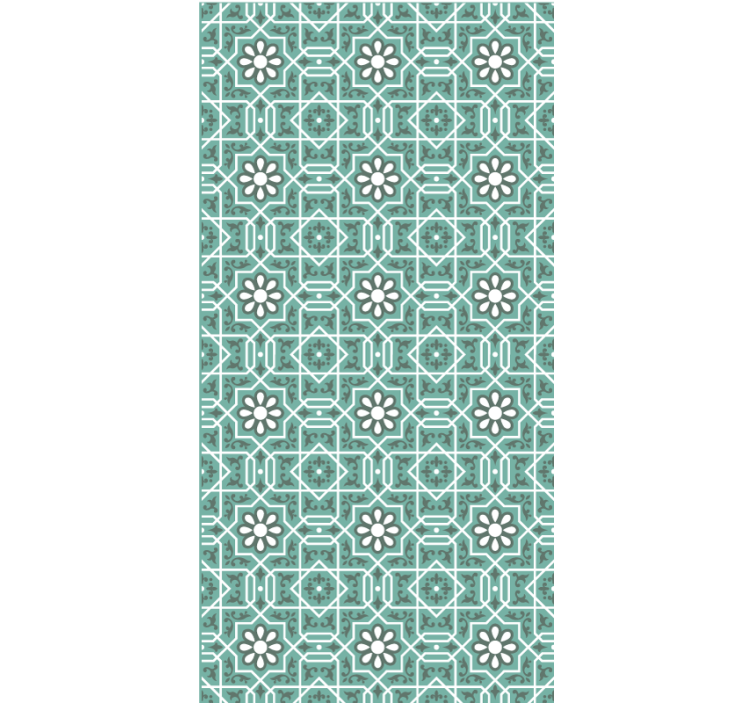 Store enrouleur vert carreaux floraux verts - TenStickers