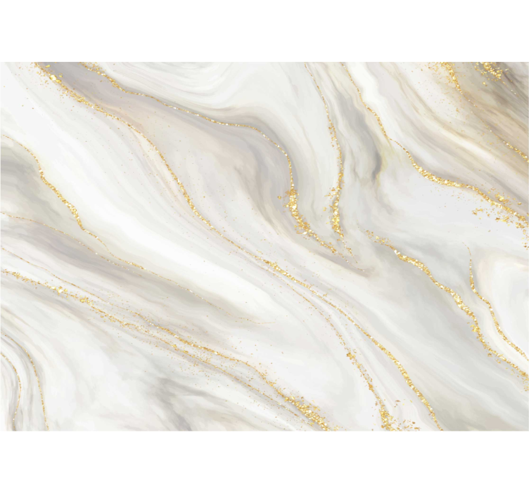 Store enrouleur blanc marbre blanc et doré - TenStickers