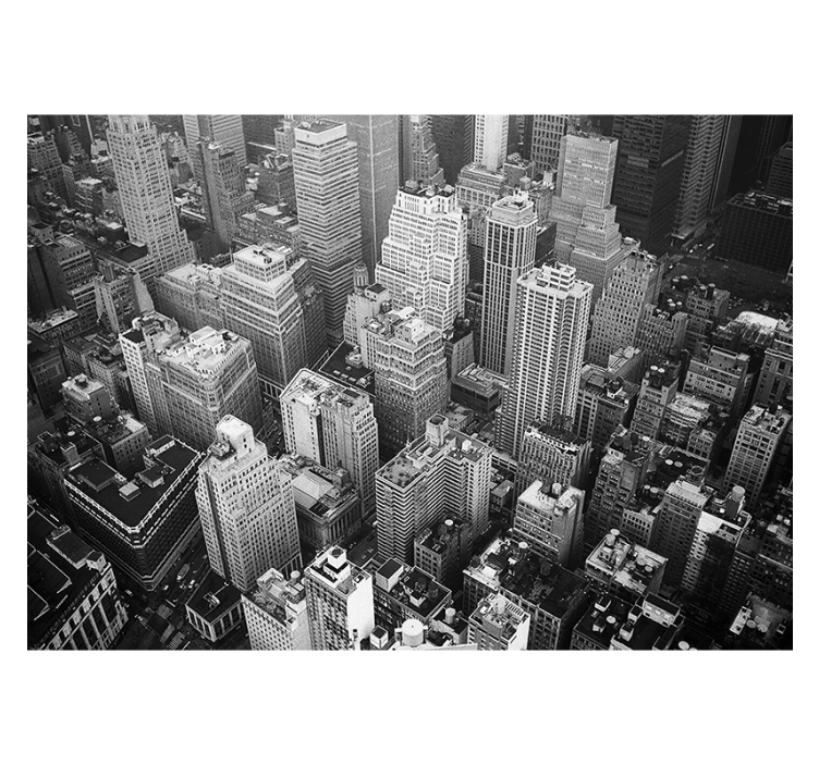 Store enrouleur gris new york aérien noir et blanc - TenStickers