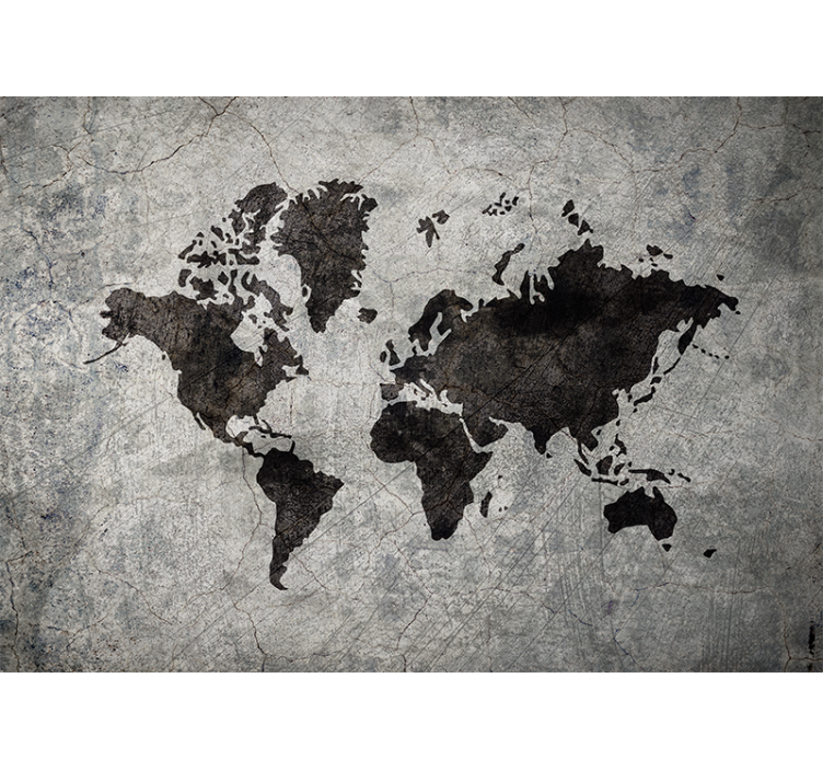 Store enrouleur gris carte du monde industrielle - TenStickers