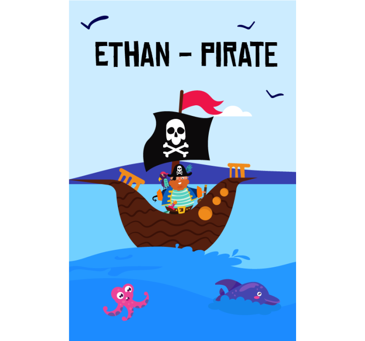 Store enrouleur personnalisé paysage marin d'aventure pirate - TenStickers