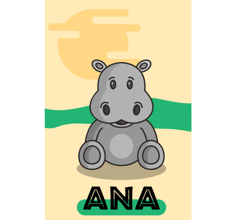 Store enrouleur animaux hippopotame personnalisable - TenStickers