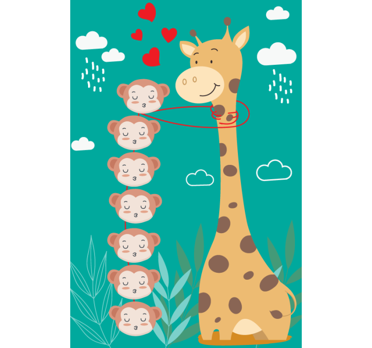 Store enrouleur animaux girafe singe amour - TenStickers