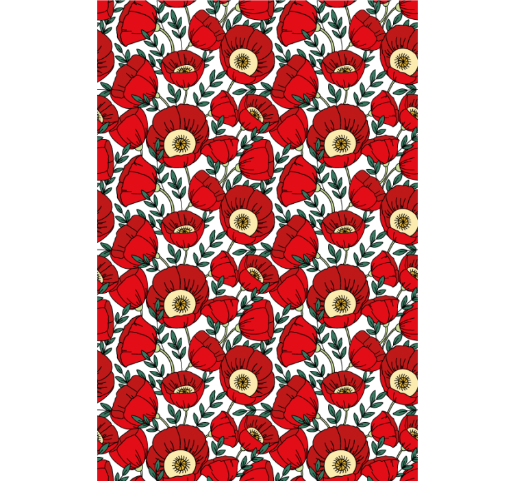 Store enrouleur fleurs et plantes motif de chiots rouges - TenStickers