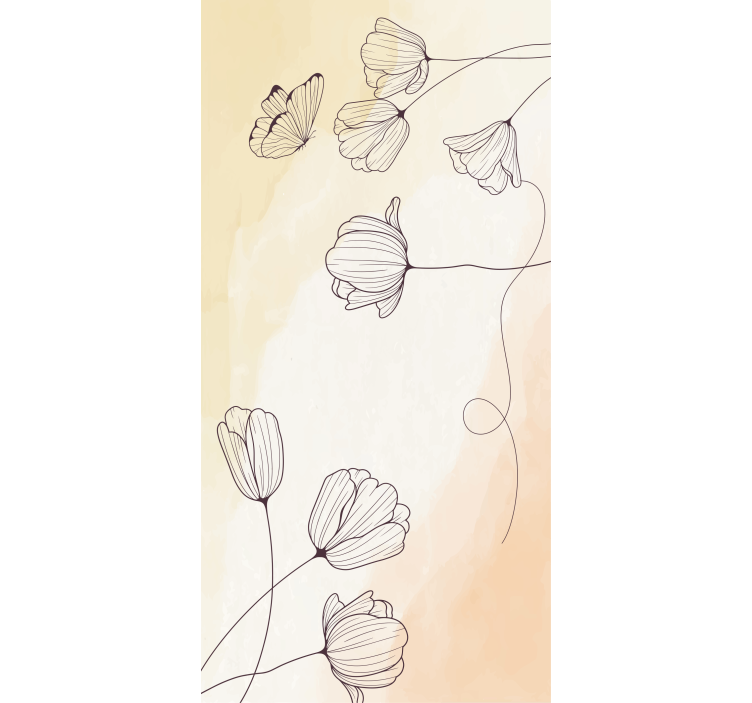 Store enrouleur fleur contour floral à l'aquarelle - TenStickers