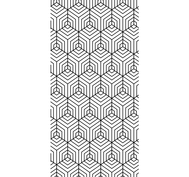 Store enrouleur moderne hexagones noirs et blancs - TenStickers