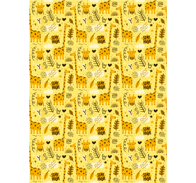 Store enrouleur chambre enfant animaux de la jungle jaune - TenStickers