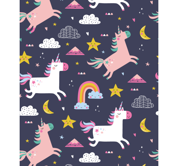 Store enrouleur chambre enfant licornes et étoiles - TenStickers