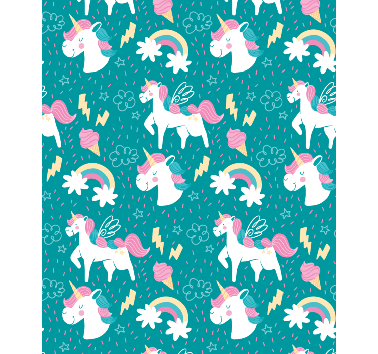 Store enrouleur chambre enfant motif licorne bleu - TenStickers