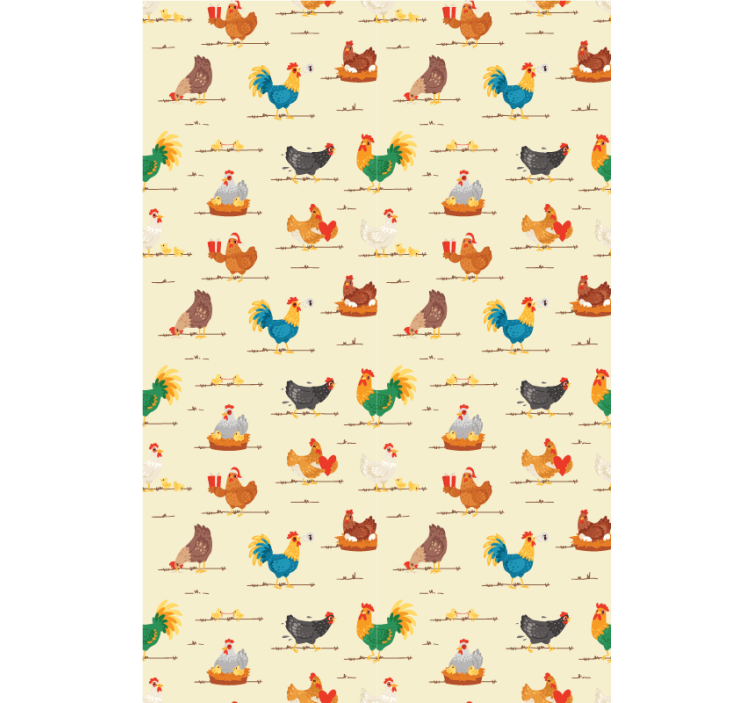 Store enrouleur animaux poules et coqs - TenStickers