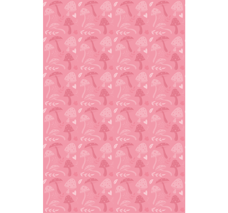Store enrouleur fleurs et plantes champignons roses - TenStickers