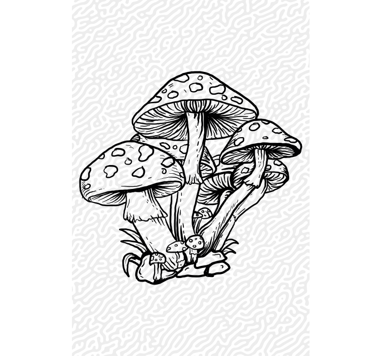 Store enrouleur arbre silhouette de grappe de champignons - TenStickers