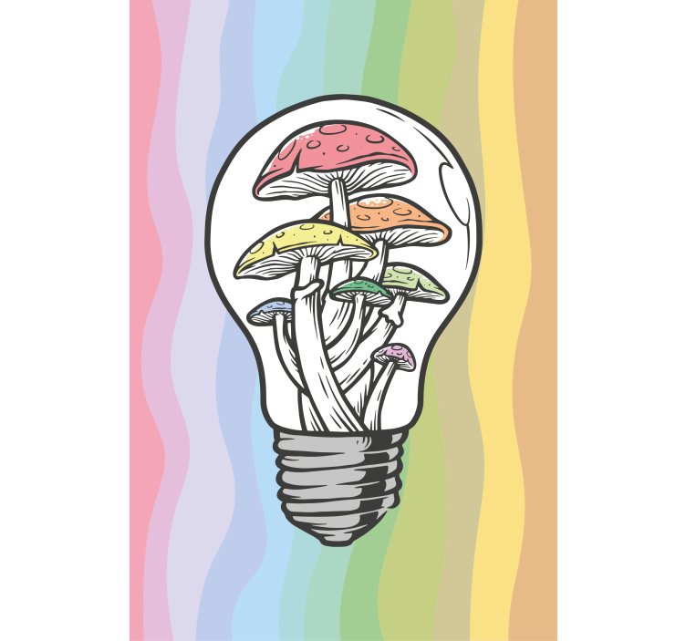 Store enrouleur fleurs et plantes ampoule à champignon art - TenStickers