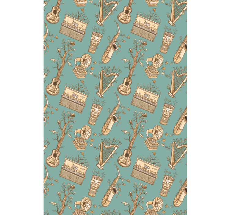 Store enrouleur chambre ado instruments de musique vintage - TenStickers