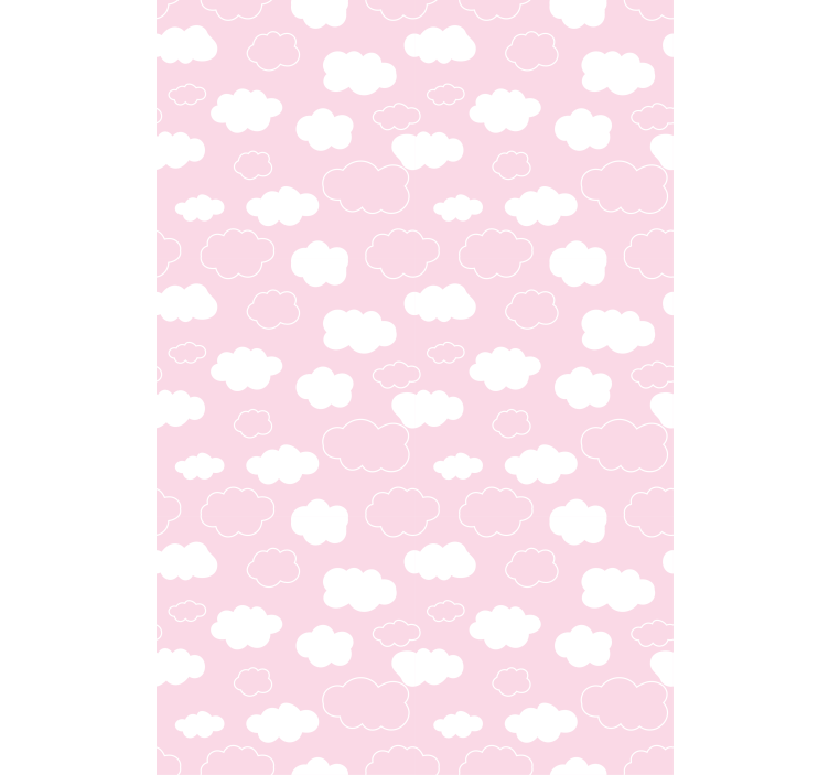 Stores nuages Couleur unie rose et blanc - TenStickers